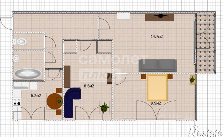 3-комн квартира Промышленная улица, 6,  д. 6