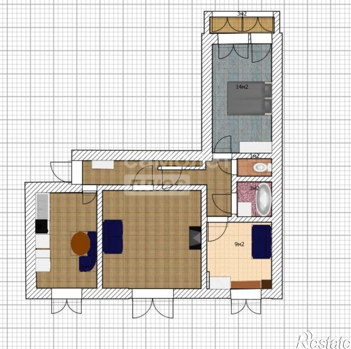 3-комн квартира Советская улица, 214,  д. 214