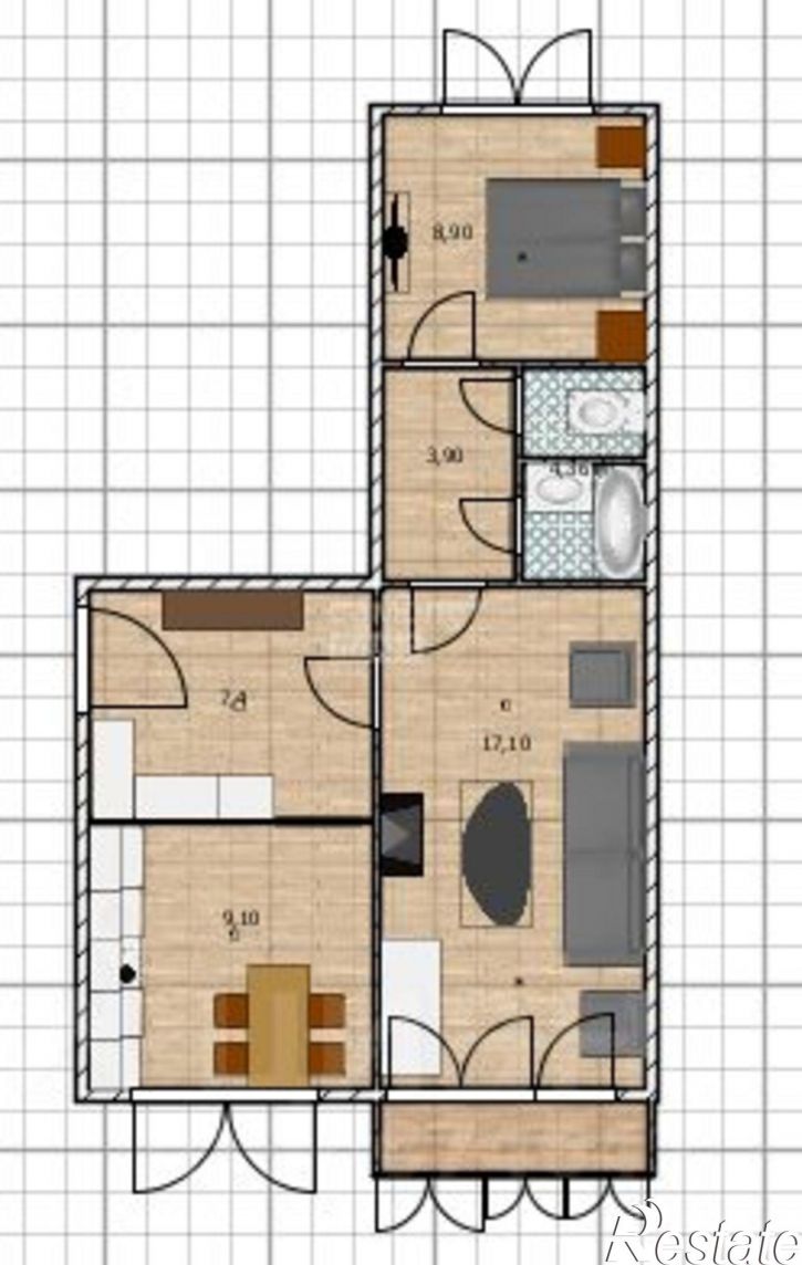 2-комн квартира Бийск г., Виктора Петрова ул., д.35