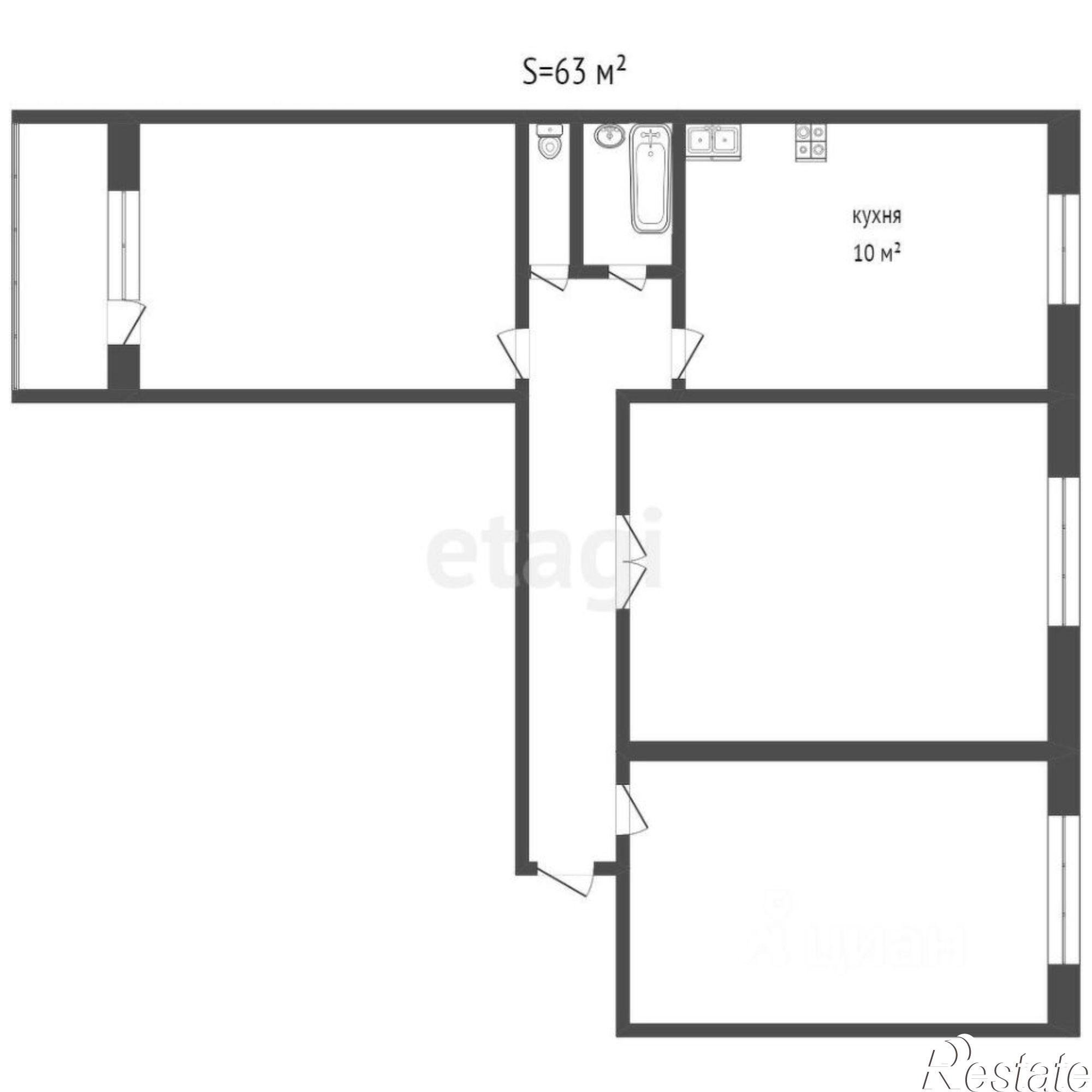 Купить квартиру за 6 500 000 рублей на Ударная улица, 92/1