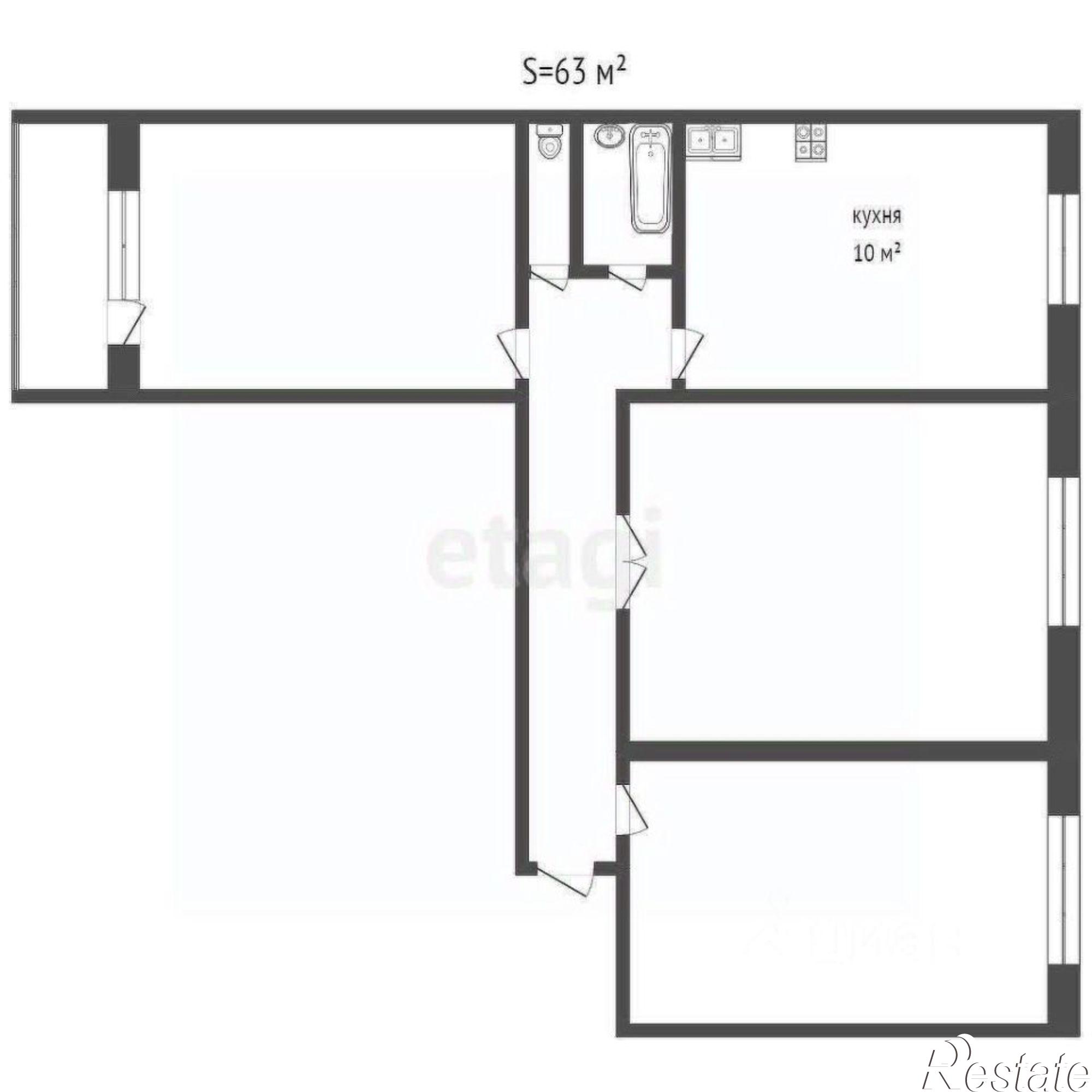 Купить квартиру за 6 500 000 рублей на Ударная улица, 92/1