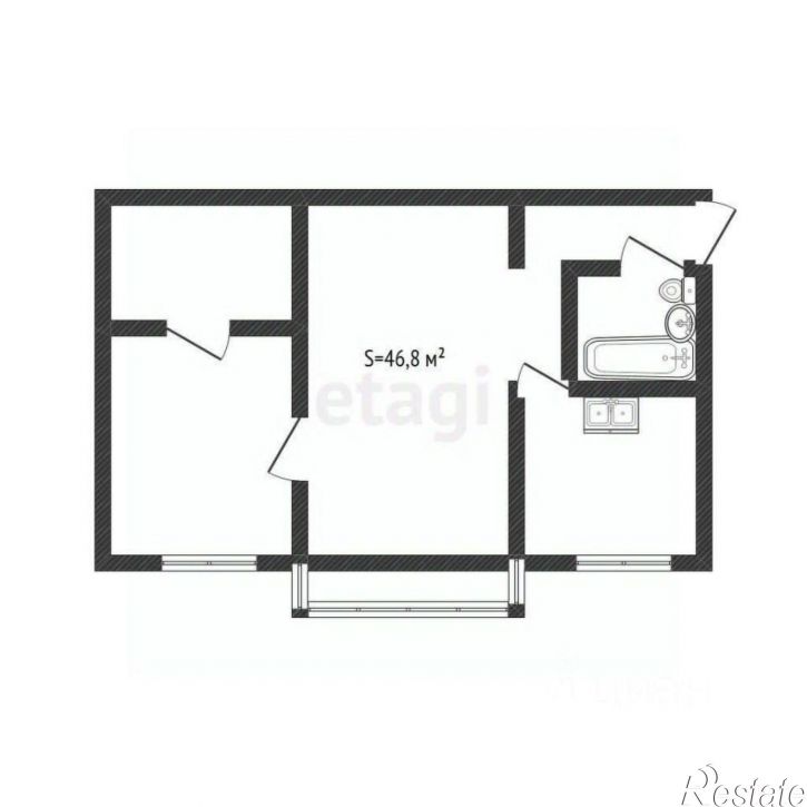 2-комн квартира улица Александра Радищева, 14,  д. 14