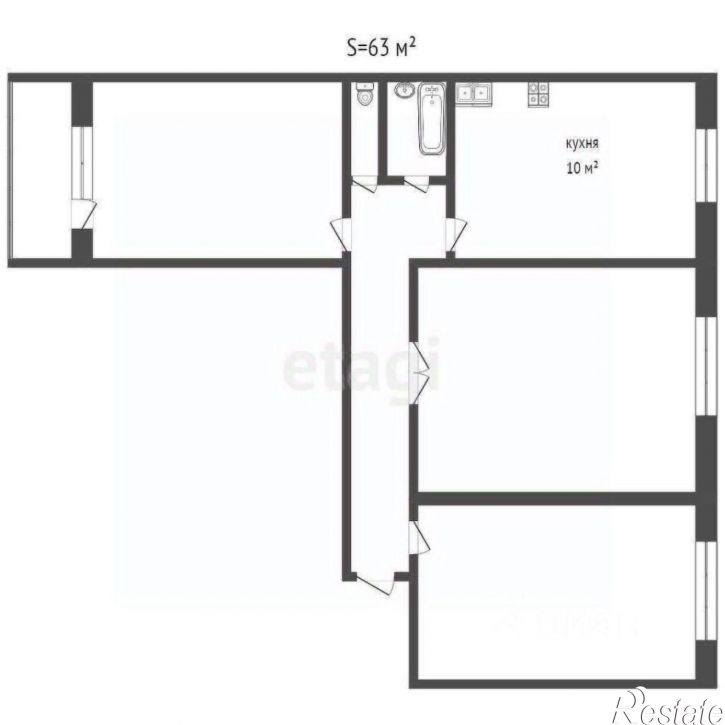 3-комн квартира Ударная улица, 92/1,  д. 92/1