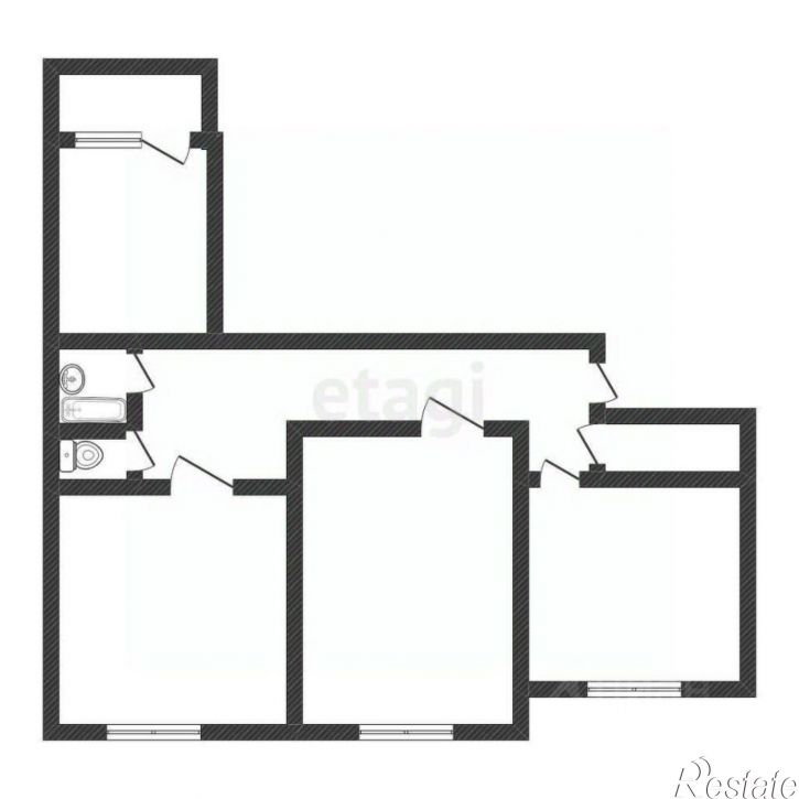 3-комн квартира улица Михаила Кутузова, 9,  д. 9