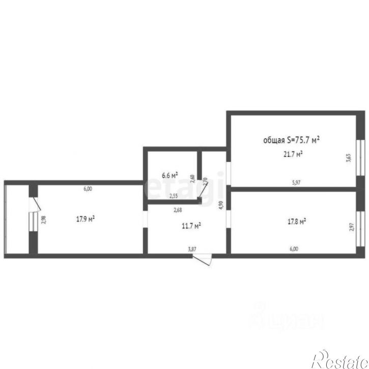 2-комн квартира Муромцевский переулок, 6,  д. 6