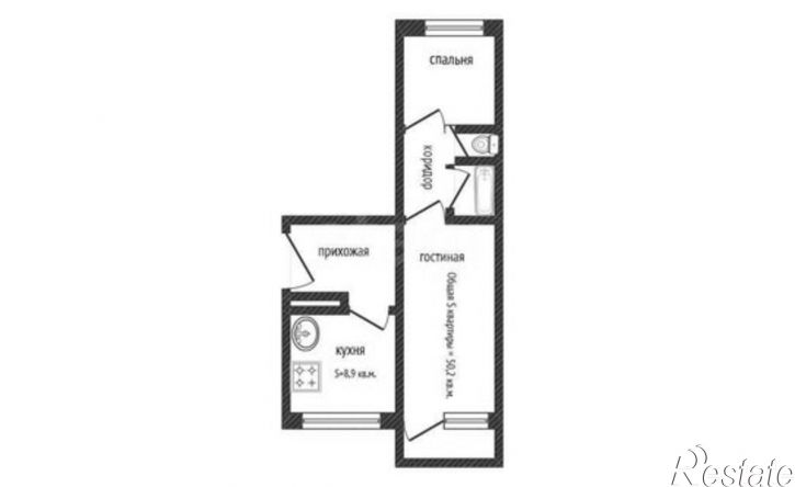 2-комн квартира ул Аркадия Гайдара, 14,  д. 14