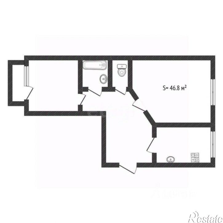 2-комн квартира улица имени Героя Советского Союза Трофимова, 33,  д. 33