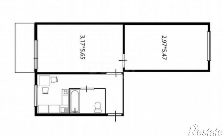 2-комн квартира пер Владимира Мартьянова, 144,  д. 144