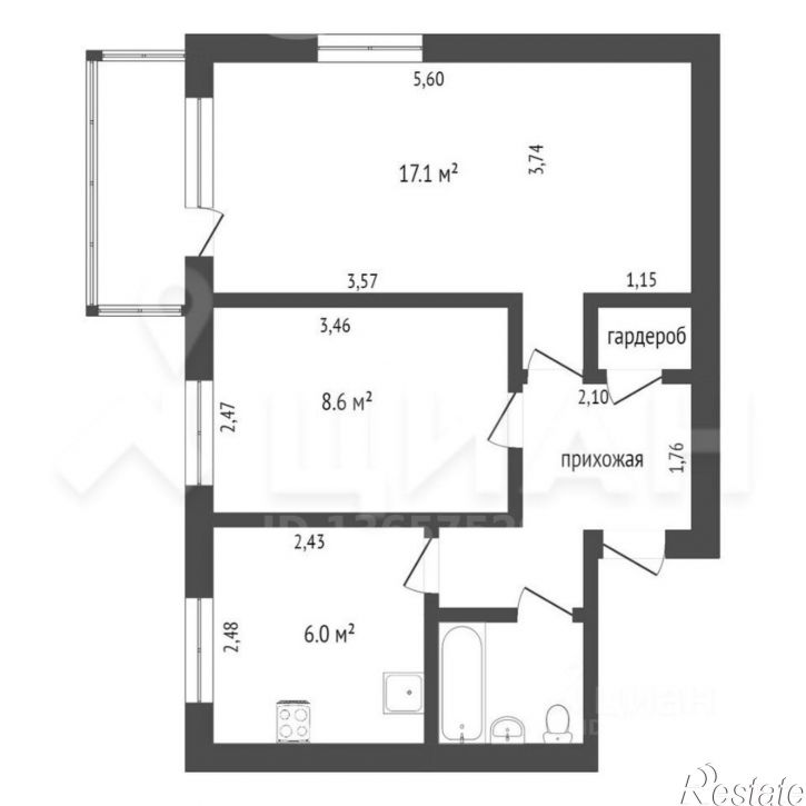 2-комн квартира переулок Липового, 64/1,  д. 64/1