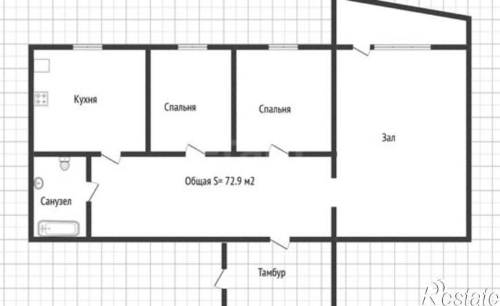 3-комн квартира ул имени Героя Советского Союза Трофимова, 113/1,  д. 113/1