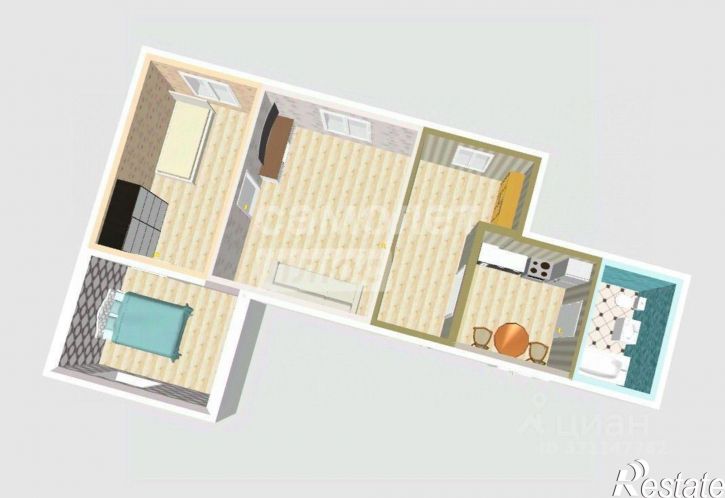 3-комн квартира ул 2-я Набережная, 33,  д. 33