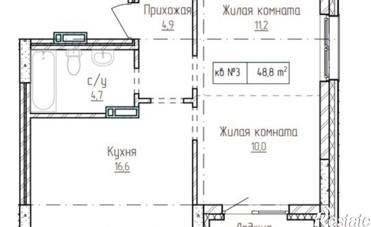 2-комн квартира в новом доме ул Зеленый клин, 54,  д. 54