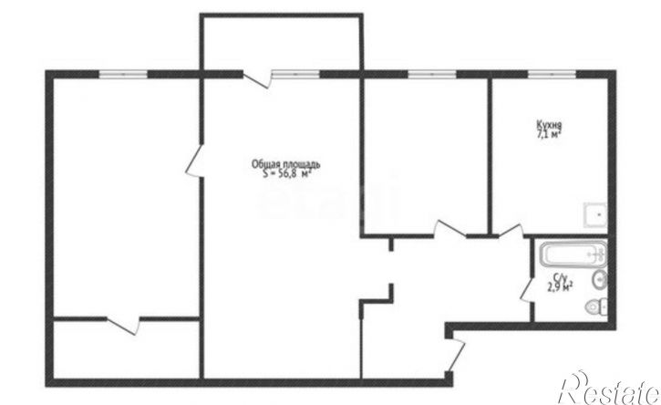 3-комн квартира ул Александра Радищева, 22,  д. 22