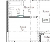 1-комн, 35 кв м, этаж 4/9 ул Зеленый клин, 54