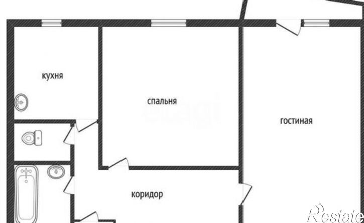 2-комн квартира Ленинградская улица, 57,  д. 57