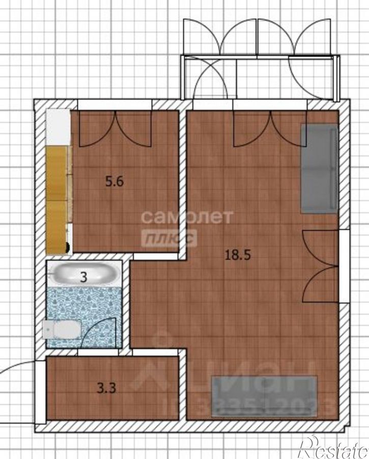 1-комн квартира ул Виктора Петрова, 20,  д. 20