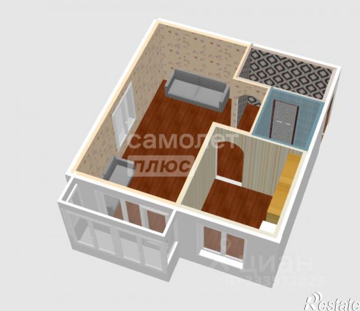 1-комн квартира ул Виктора Петрова, 20,  д. 20