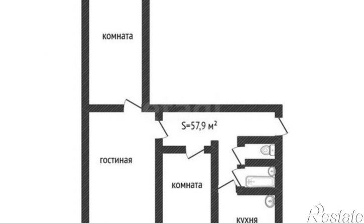 3-комн квартира ул Приречная, 2/2,  д. 2/2