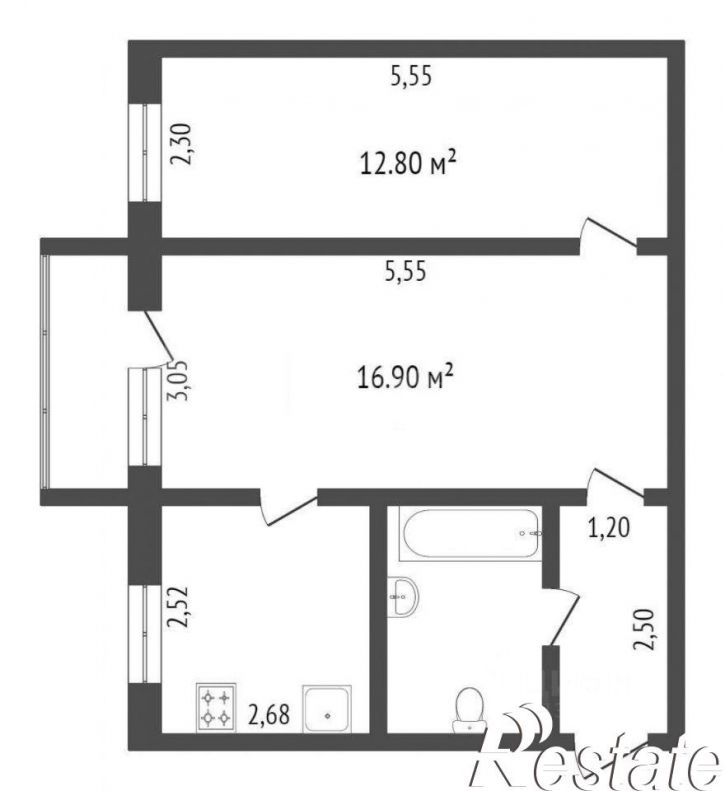2-комн квартира Ленинградская улица, 85,  д. 85