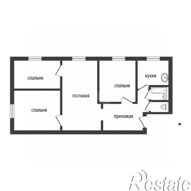 4-комн квартира улица Революции, 82,  д. 82