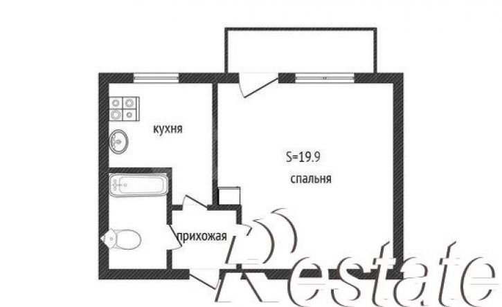1-комн квартира Ленинградская улица, 33,  д. 33