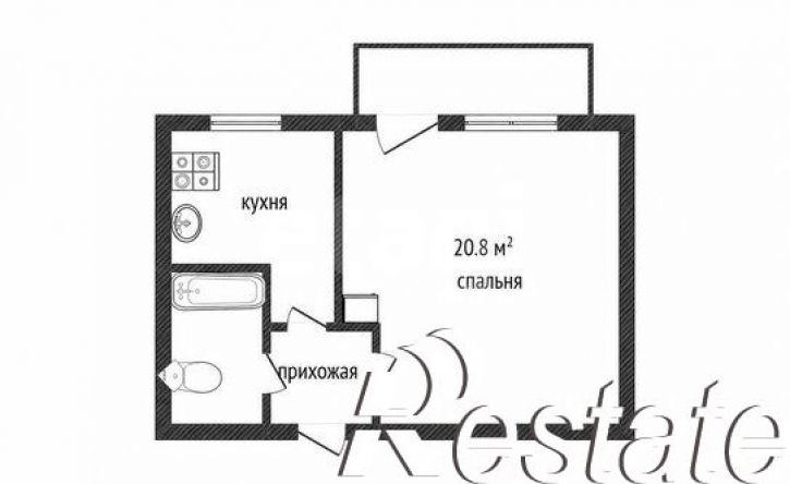 1-комн квартира Ленинградская улица, 33,  д. 33